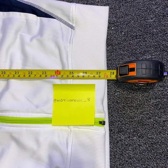 Adidas ClimaLite Zip-Up Polyester Jacket - White/Navy/Neon Green - Picture 5 of 7